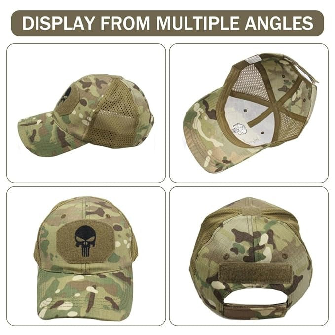 Camouflage Breathable Mesh Fabric Lightweight Outdoor Tactical Sun Cap