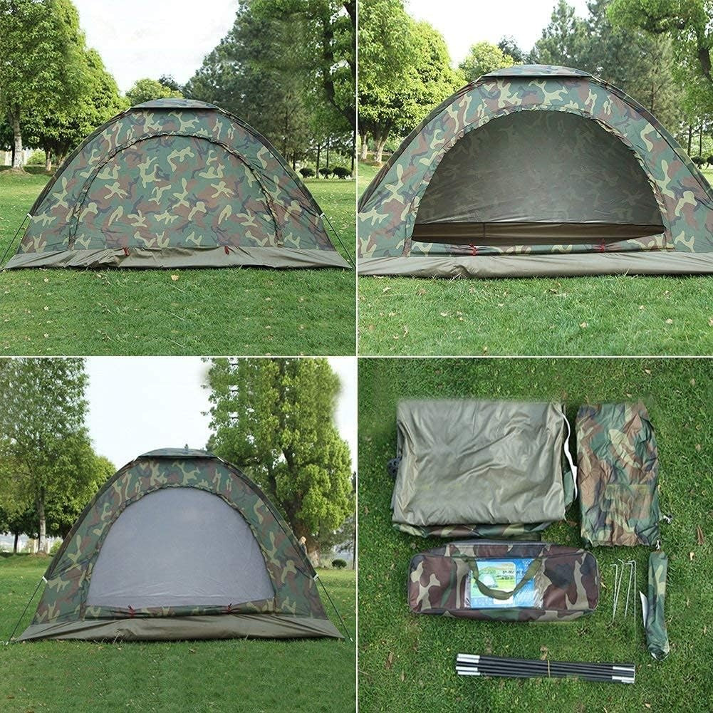 Polyester Military Waterproof 2 Person Picnic Camping Army Green Portable Dome Tent (2 Person Tent)