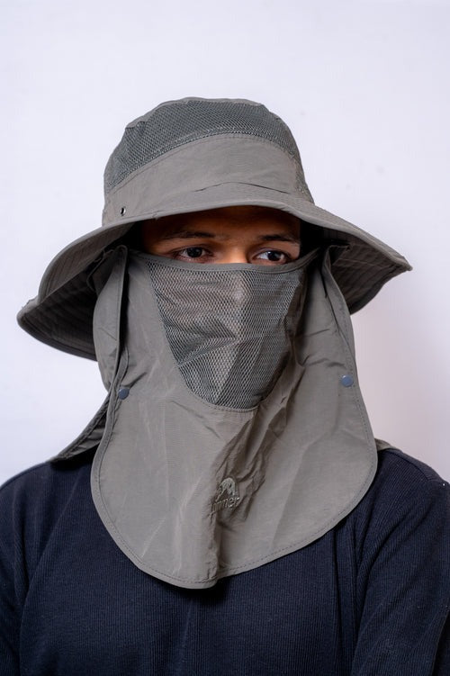 Travel & Trekking Hat | UV Protected | Convertible Neck & Face Cover | Convertible Hat - The Adventure Hut