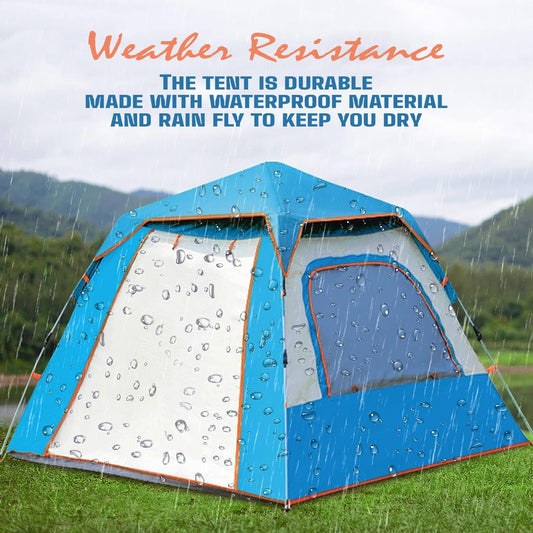 Camping 210D Fabric Layer Lightweight Backpacking Waterproof Windproof Portable Cabin for 3 to 4 Persons Suitable for Outdoor Picnic Hiking - The Adventure Hut