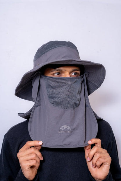 Travel & Trekking Hat | UV Protected | Convertible Neck & Face Cover | Convertible Hat