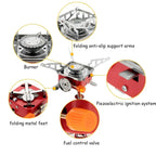Camping Stainless Steel Ultra Light Folding Gas Stove for Outdoor Camping,Hiking,Picnic - The Adventure Hut