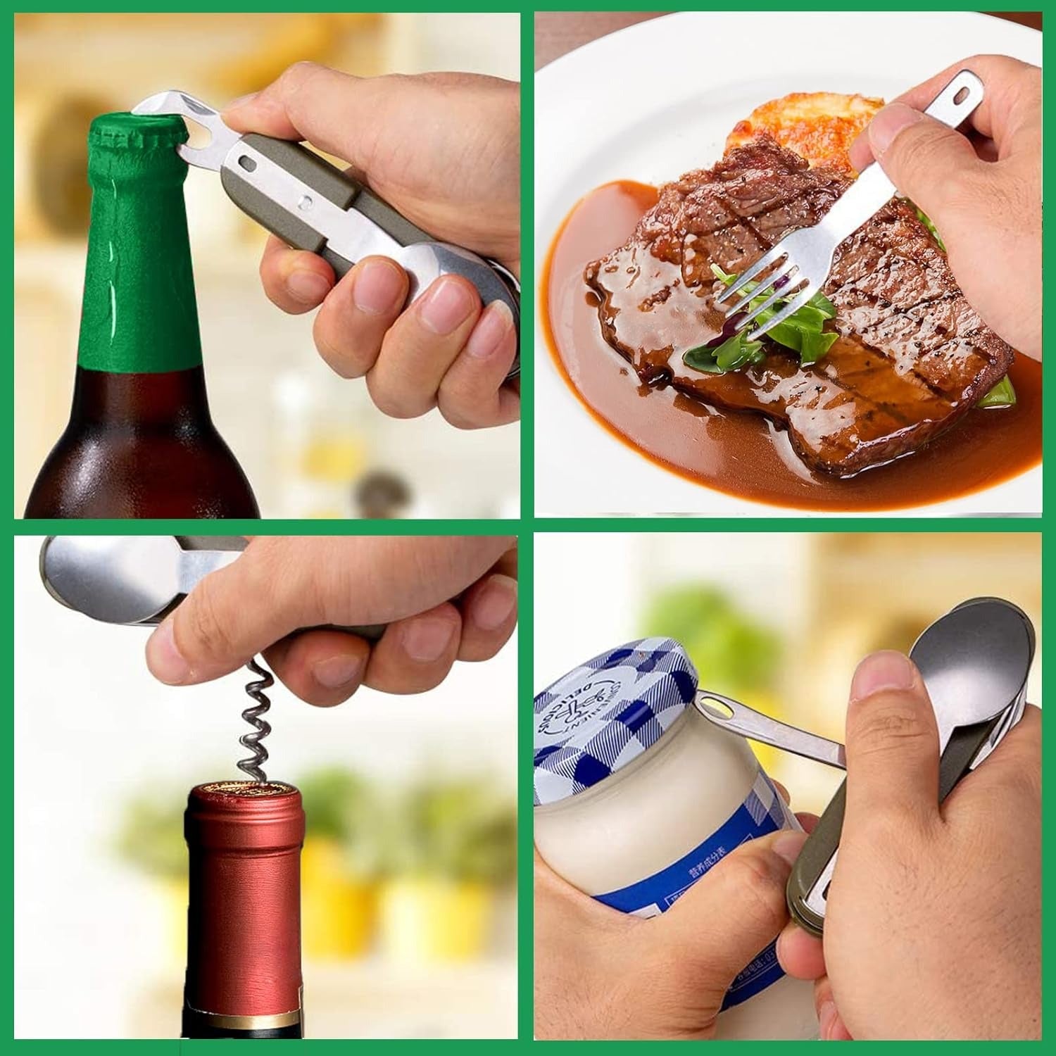 Adventure Hut 7 In 1 Multi-Spoon - Green - The Adventure Hut