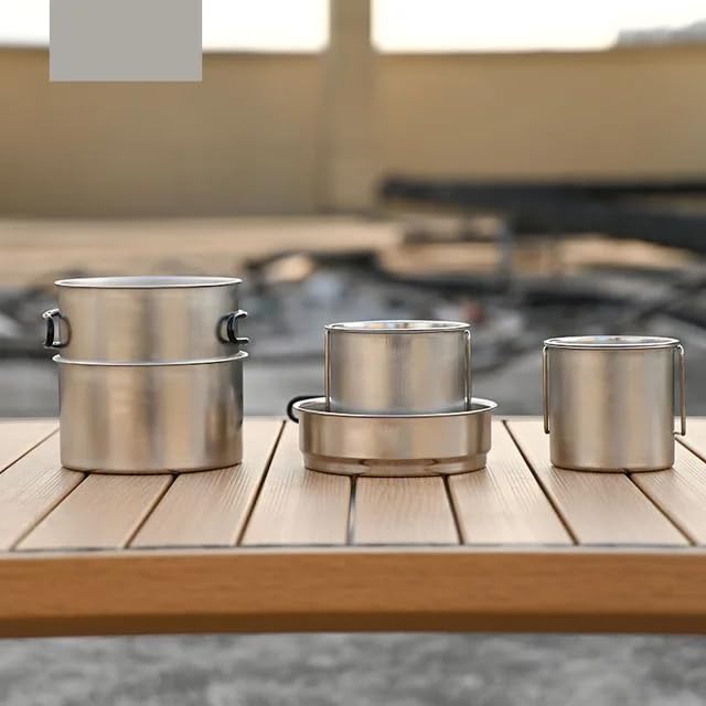 Portable Camping Cookware 5-Piece Stainless Steel for Outdoor Cookware - Non Stick Camping Pans for Picnics and Hiking, - The Adventure Hut
