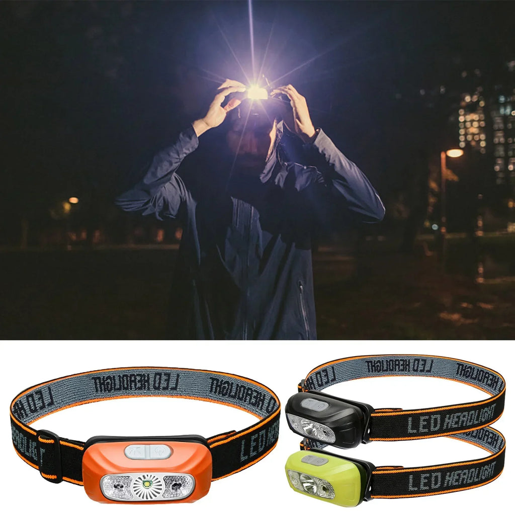 USB Rechargeable Sensor Headlamp Mini LED Bright, Body Motion Sensor Outdoor Camping