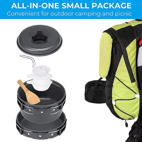8-Piece Lightweight Aluminum Camping Cookware Set | The Adventure Hut