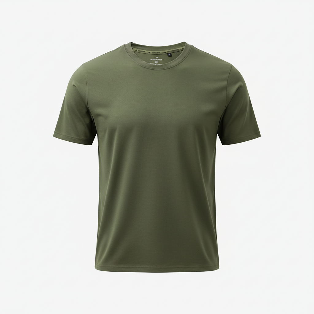 Adventure Hut Green Dry Cool Tec Half Sleeve Tactical T-Shirt front view