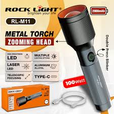 Heavy-Duty LED Flashlight – Long Range Rechargeable Torch for Outdoor & Emergency Use (RL-M11)