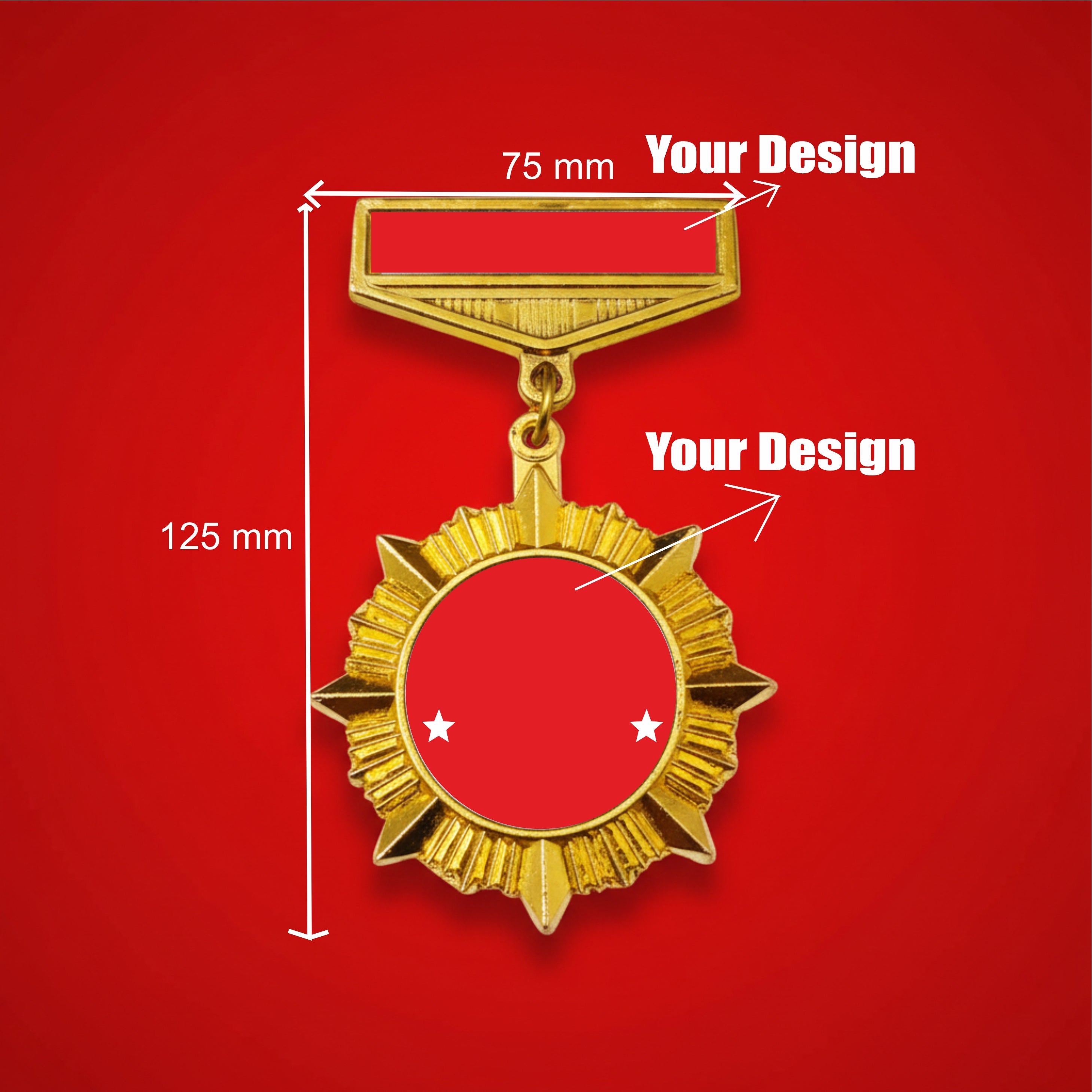 MEDAL GOLDEN CHEST BADGE CUSTOMISED BIG SIZE