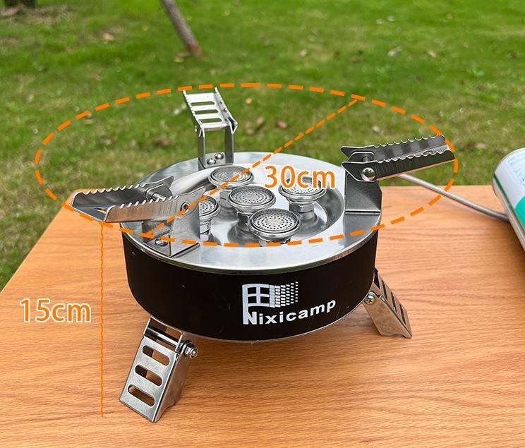 4-Burner Disc Camping Stove – High Power Outdoor Gas Stove with Foldable Supports & Carry Case