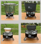 4-Burner Disc Camping Stove – High Power Outdoor Gas Stove with Foldable Supports & Carry Case