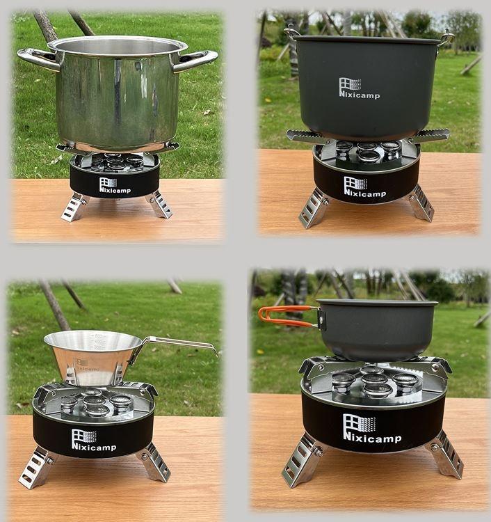 4-Burner Disc Camping Stove – High Power Outdoor Gas Stove with Foldable Supports & Carry Case