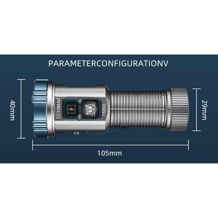 The Adventure Hut Tactical LED Flashlight YM-F555X - 9 Light Modes with SOS & Emergency Signaling