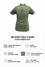Specification Details – Olive Green Army Polo T-Shirt