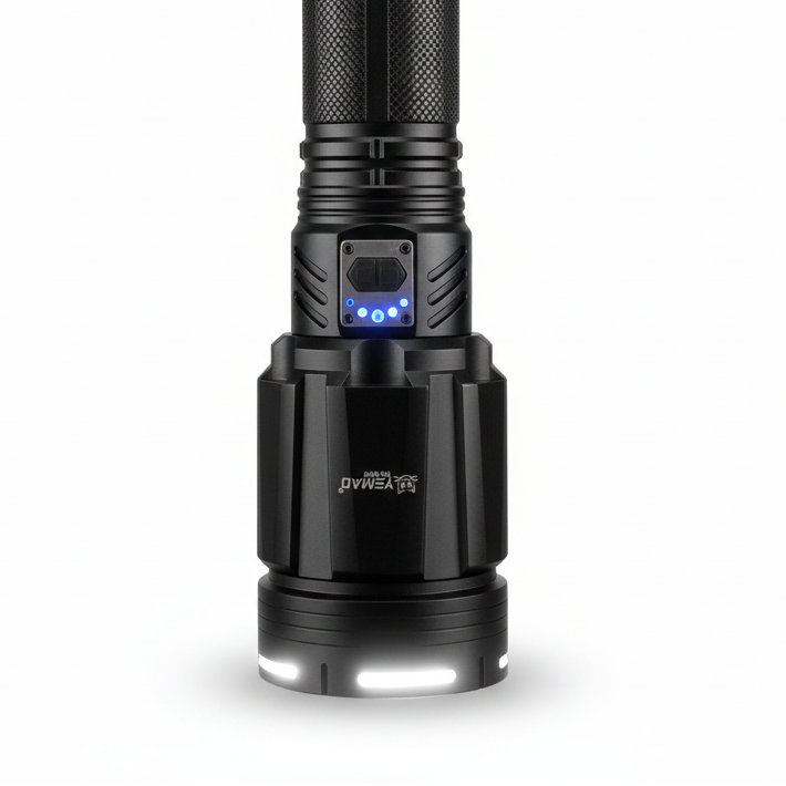 Tactical Flashlight Front View White BG