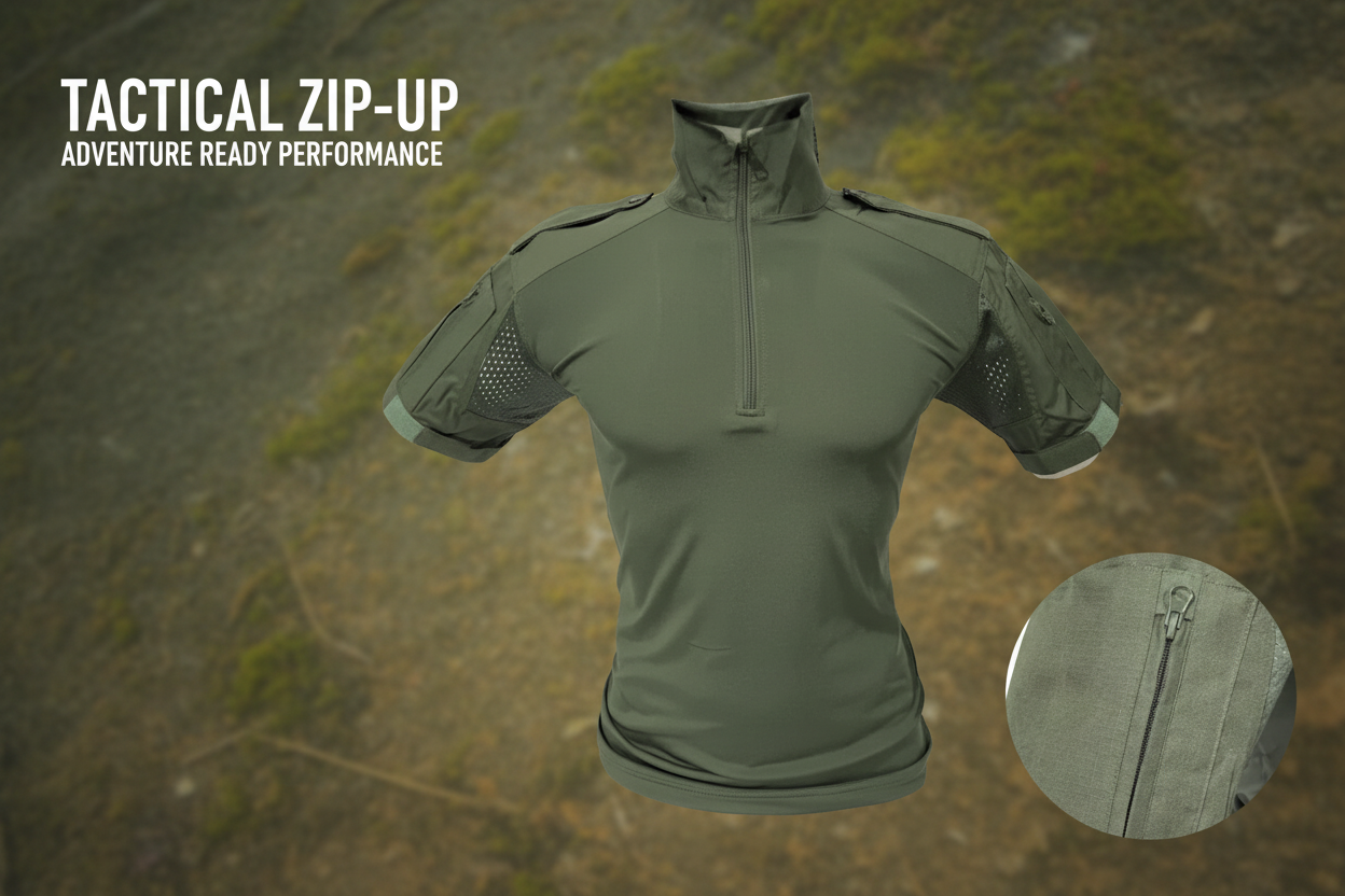 Tactical Zip T-Shirt Hero Banner - Minimalist