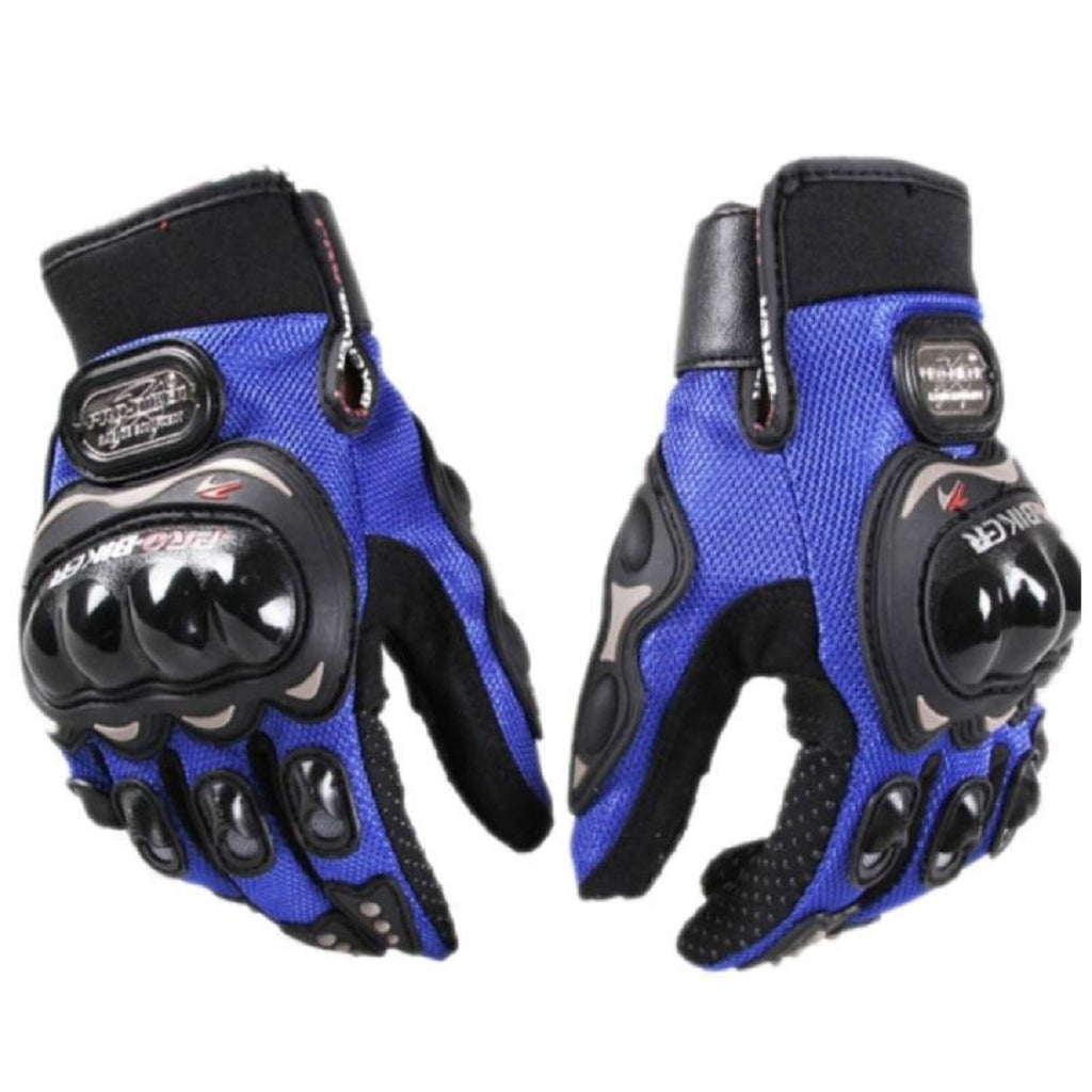 Pro-Biker Tactical Knuckle Riding Gloves (Blue) - The Adventure Hut