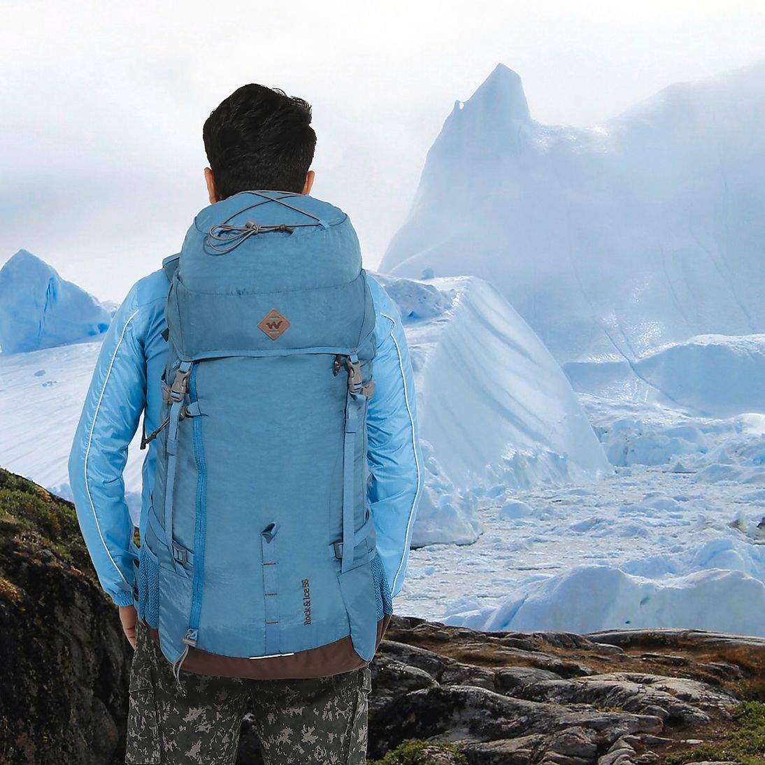 Wildcraft Rock & Ice 55L Trekking Backpack – Durable, Lightweight Rucksack for Hiking & Travel (12104-Blue)