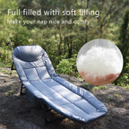 Portable Folding Camping Cot Bed for Sleeping with Soft Cushion Adjustable Backrest | THE ADVENTURE HUT