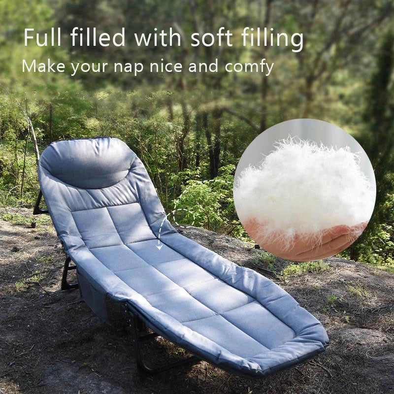 Portable Folding Camping Cot Bed for Sleeping with Soft Cushion Adjustable Backrest | THE ADVENTURE HUT