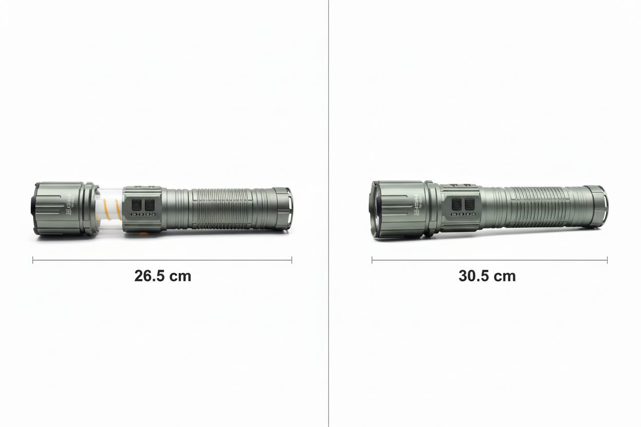 YEMAO Flashlight Size Comparison